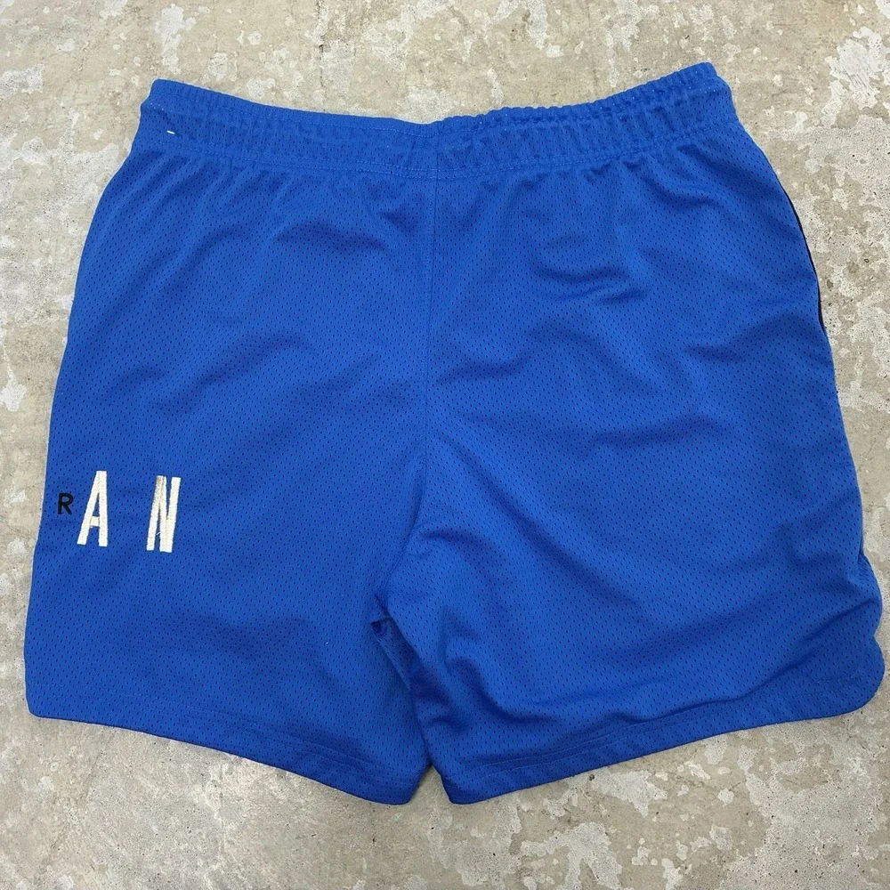 Nike Jordan Mesh Basketball Shorts Large Blue Athletic Drawstring Jumpman DV7742